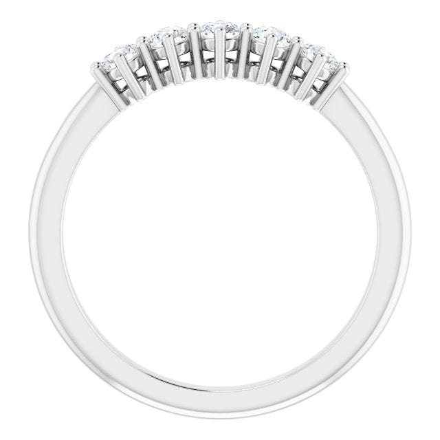 0.34 ct. Round Cut Diamond Wedding Band 5 Stone Anniversary Ring-VIRABYANI